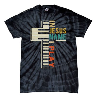 In Jesus Name I Play Piano Christian Music Tie-Dye T-Shirt