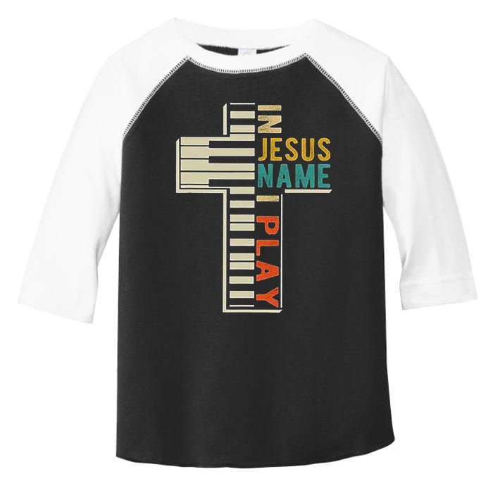 In Jesus Name I Play Piano Christian Music Toddler Fine Jersey T-Shirt