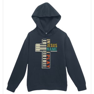 In Jesus Name I Play Piano Christian Music Urban Pullover Hoodie