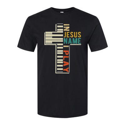 In Jesus Name I Play Piano Christian Music Softstyle® CVC T-Shirt