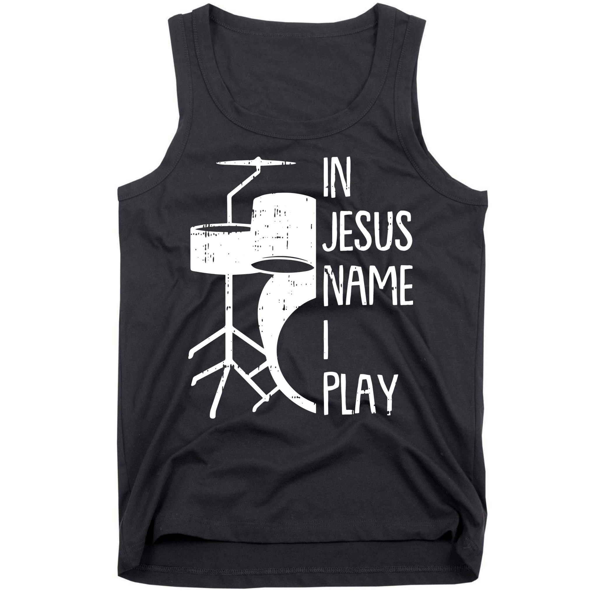 In Jesus Name Christmas Cool I Play Drum Christian Tank Top