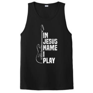 In Jesus Name I Play Guitar Christian Guitar Player PosiCharge Competitor Tank