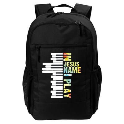 In Jesus Name I Play Piano Christian Music Vintage Backpack