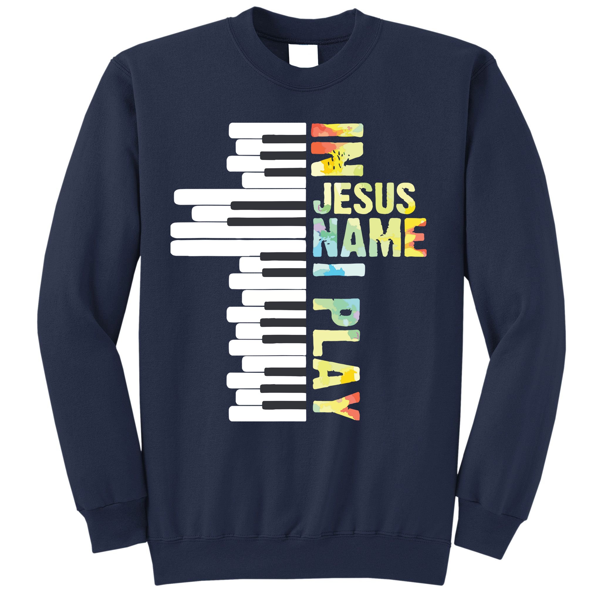 In Jesus Name I Play Piano Christian Music Vintage Sweatshirt