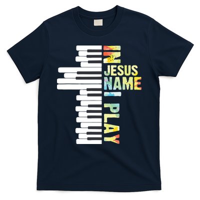 In Jesus Name I Play Piano Christian Music Vintage T-Shirt