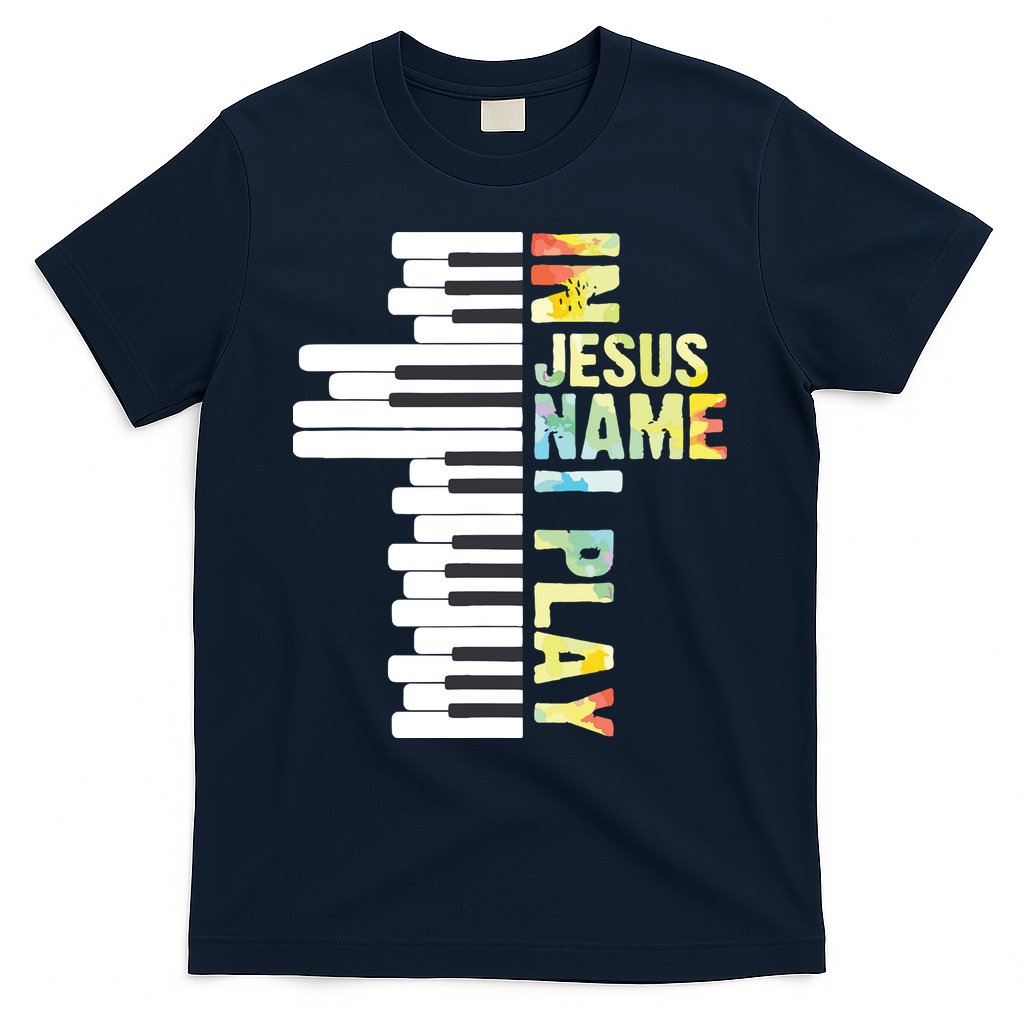 In Jesus Name I Play Piano Christian Music Vintage T-Shirt
