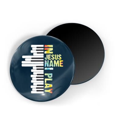 In Jesus Name I Play Piano Christian Music Vintage Magnet