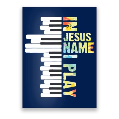 In Jesus Name I Play Piano Christian Music Vintage Poster