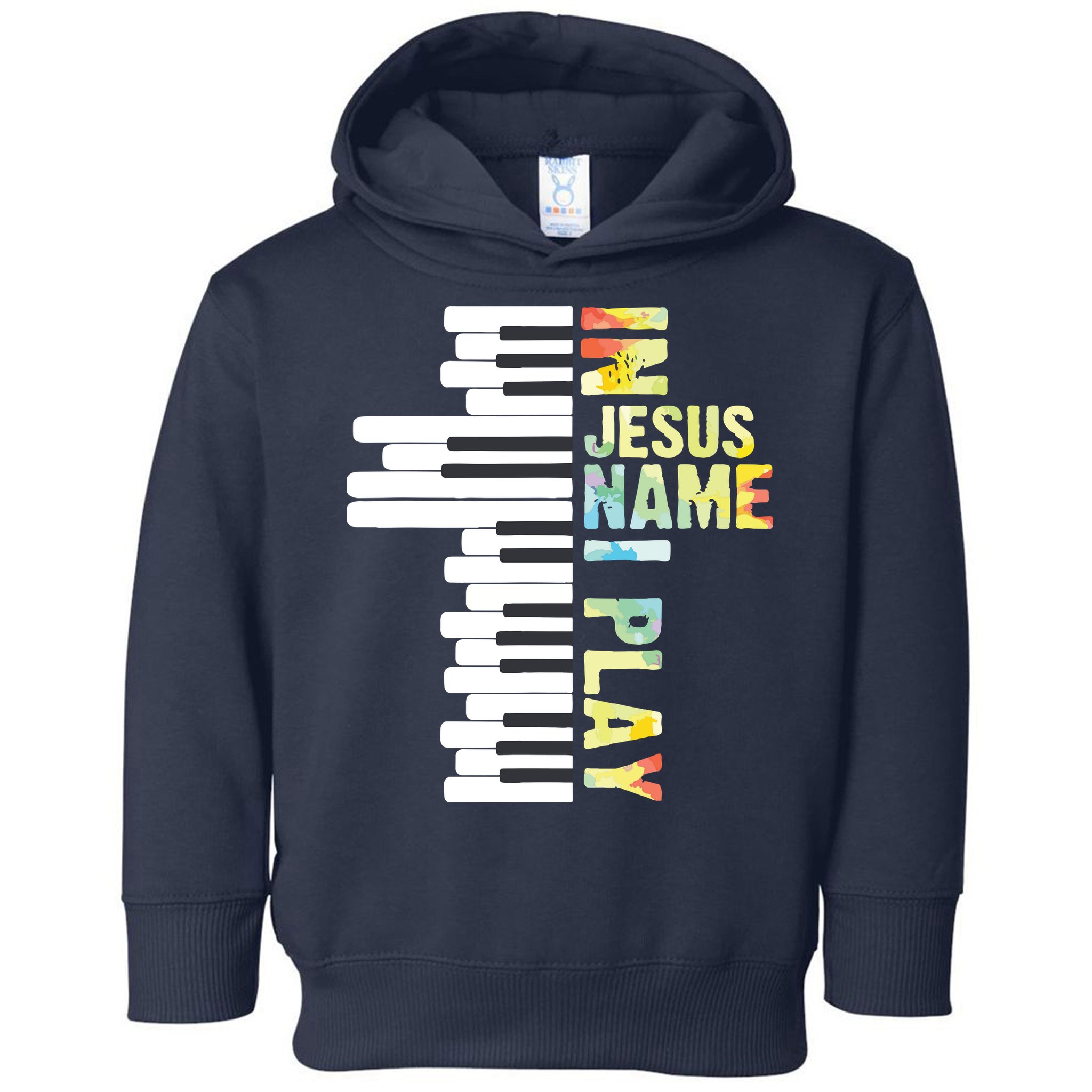 In Jesus Name I Play Piano Christian Music Vintage Toddler Hoodie