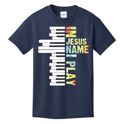In Jesus Name I Play Piano Christian Music Vintage Kids T-Shirt