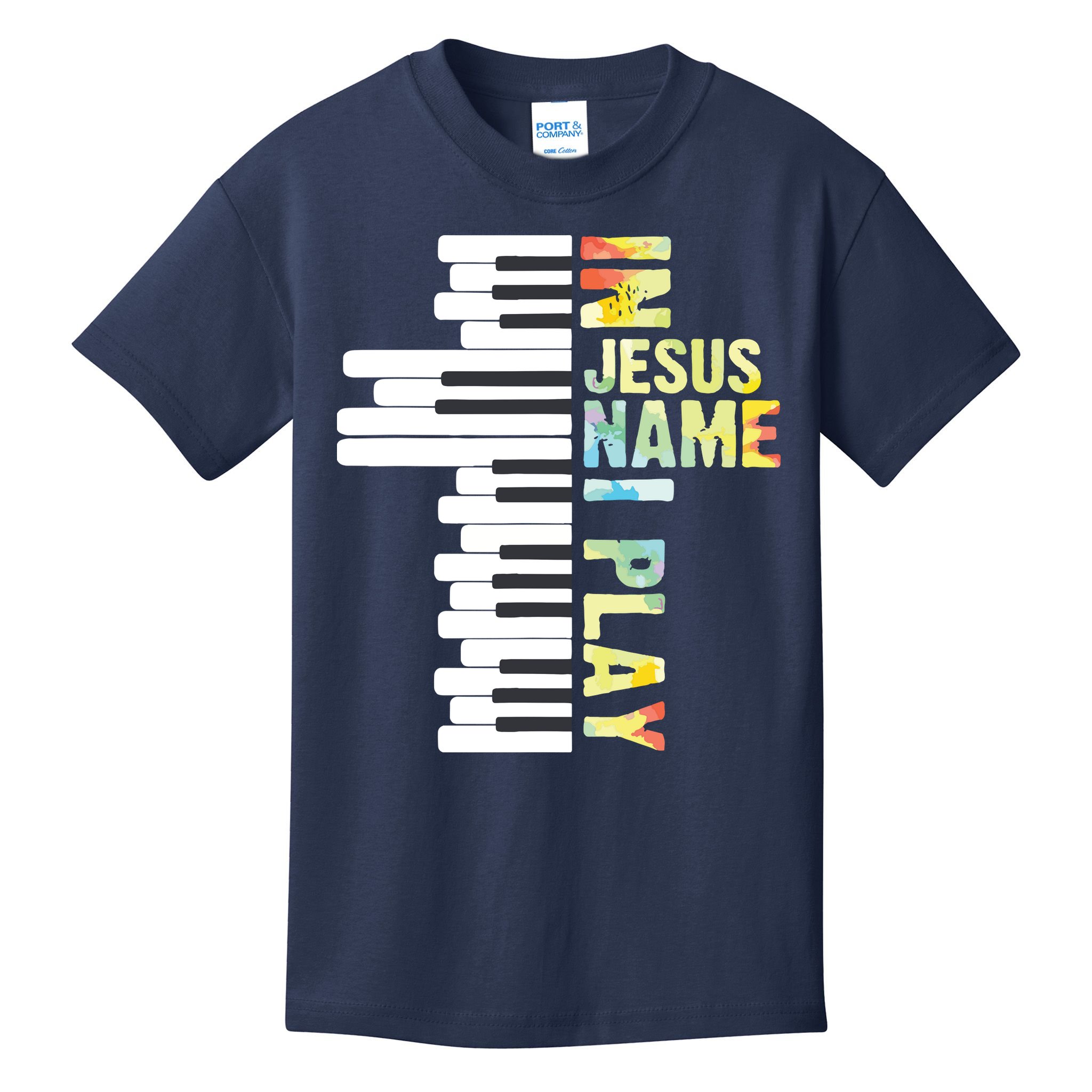 In Jesus Name I Play Piano Christian Music Vintage Kids T-Shirt