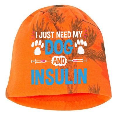 I Just Need My Dog And Insulin Insulin Type 1 Diabetes Kati - Camo Knit Beanie