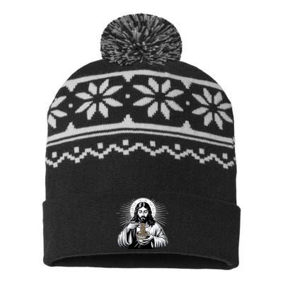 In Jesus Name Ramen Funny Japanese Food Christian USA-Made Snowflake Beanie