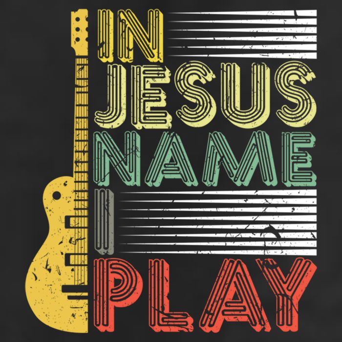 In Jesus Name I Play Guitar Christian Music Lover Gift Cool Comfort Performance Bucket Hat
