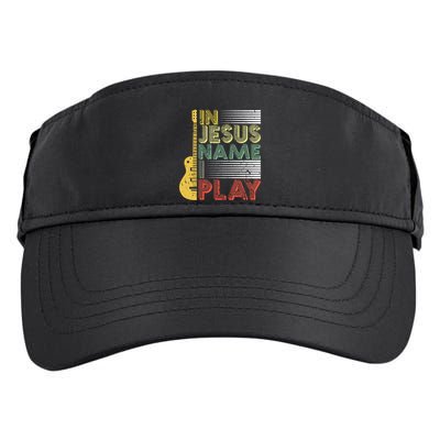 In Jesus Name I Play Guitar Christian Music Lover Gift Adult Drive Performance Visor
