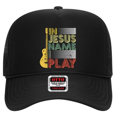 In Jesus Name I Play Guitar Christian Music Lover Gift Trucker Hat