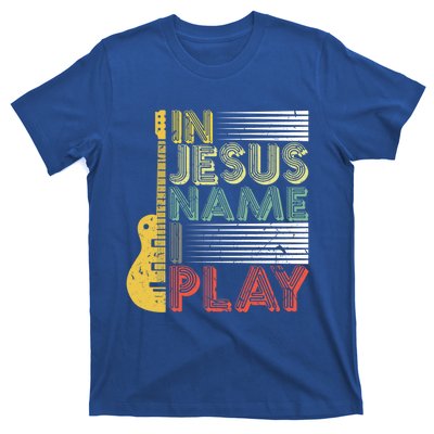 In Jesus Name I Play Guitar Christian Music Lover Gift T-Shirt