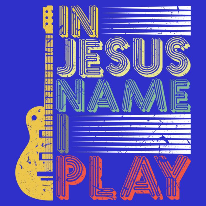 In Jesus Name I Play Guitar Christian Music Lover Gift Button