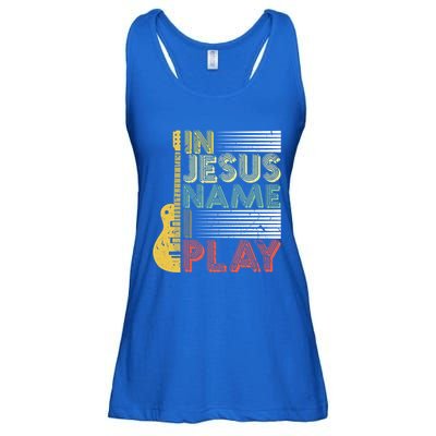 In Jesus Name I Play Guitar Christian Music Lover Gift Ladies Essential Flowy Tank