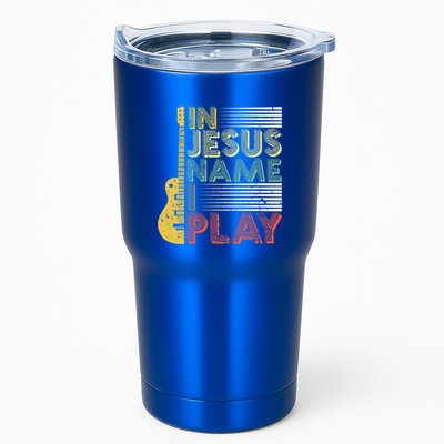 In Jesus Name I Play Guitar Christian Music Lover Gift Tumbler