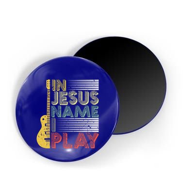 In Jesus Name I Play Guitar Christian Music Lover Gift Magnet