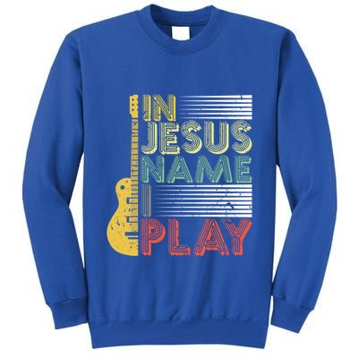 In Jesus Name I Play Guitar Christian Music Lover Gift Tall Sweatshirt