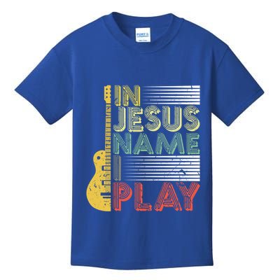In Jesus Name I Play Guitar Christian Music Lover Gift Kids T-Shirt