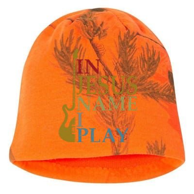 In Jesus Name I Play Guitar Kati - Camo Knit Beanie