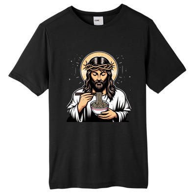 In Jesus Name Ramen Funny Japanese Food Christian Tall Fusion ChromaSoft Performance T-Shirt