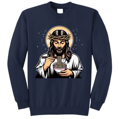 In Jesus Name Ramen Funny Japanese Food Christian Tall Sweatshirt