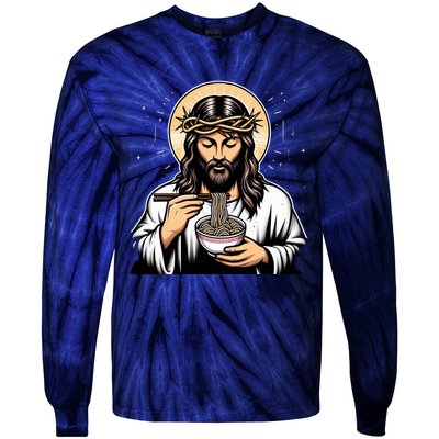 In Jesus Name Ramen Funny Japanese Food Christian Tie-Dye Long Sleeve Shirt