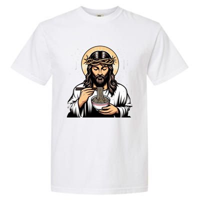 In Jesus Name Ramen Funny Japanese Food Christian Garment-Dyed Heavyweight T-Shirt