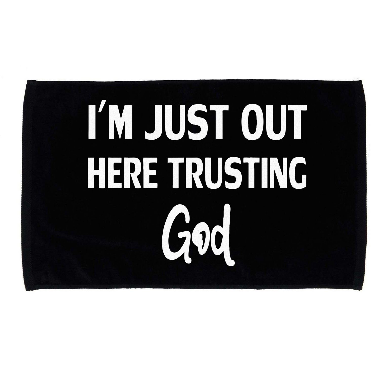 Im Just Out Here Trusting God Microfiber Hand Towel