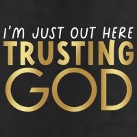 I'm Just Out Here Trusting God Christian Believers God Love  7 Panel Mesh Trucker Snapback Hat