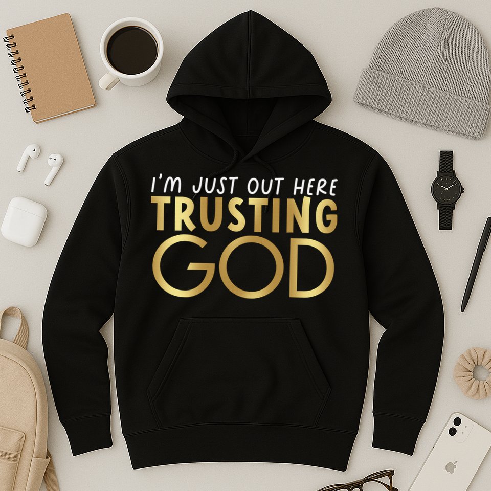 I'm Just Out Here Trusting God Christian Believers God Love  Hoodie