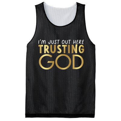 I'm Just Out Here Trusting God Christian Believers God Love  Mesh Reversible Basketball Jersey Tank