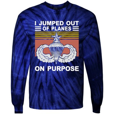 I Jumped Out Of Planes On Purpose Vintage Funny Tie-Dye Long Sleeve Shirt