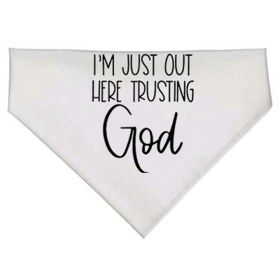 IM Just Out Here Trusting God USA-Made Doggie Bandana