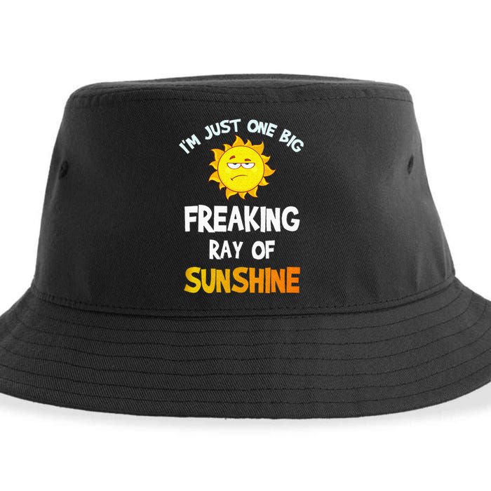 Im Just One Big Freaking Ray Of Sunshine Funny Idea Sustainable Bucket Hat