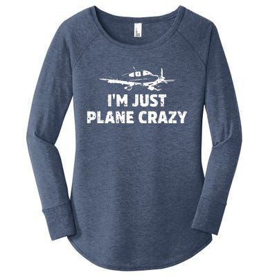 Im Just Plane Crazy Women's Perfect Tri Tunic Long Sleeve Shirt