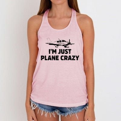 Im Just Plane Crazy Women's Knotted Racerback Tank