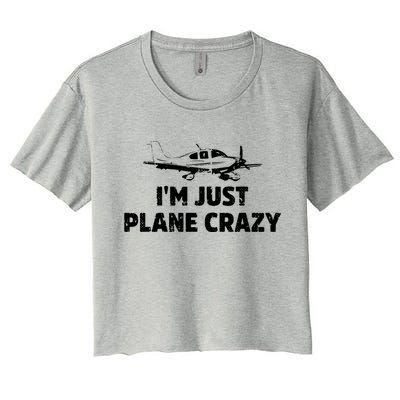 Im Just Plane Crazy Women's Crop Top Tee