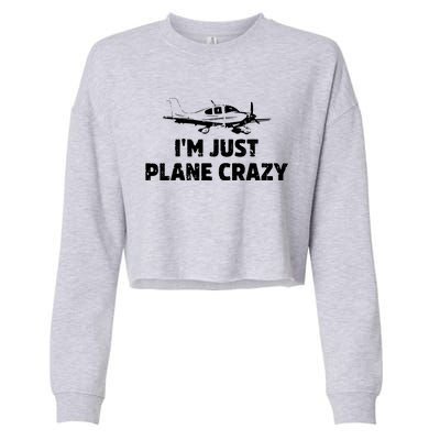 Im Just Plane Crazy Cropped Pullover Crew