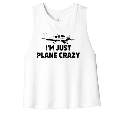 Im Just Plane Crazy Women's Racerback Cropped Tank