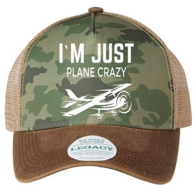 I'm Just Plane Crazy I Airplane I Plane Legacy Tie Dye Trucker Hat