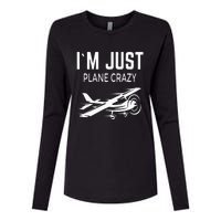 I'm Just Plane Crazy I Airplane I Plane Womens Cotton Relaxed Long Sleeve T-Shirt