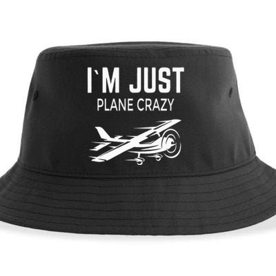 I'm Just Plane Crazy I Airplane I Plane Sustainable Bucket Hat