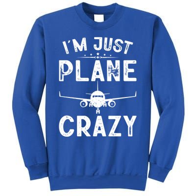 IM Just Plane Crazy Airplanes Lover Aviation Funny Gift Sweatshirt