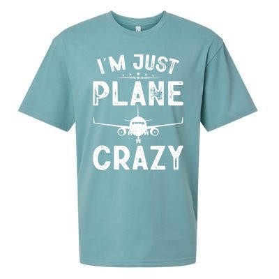 IM Just Plane Crazy Airplanes Lover Aviation Funny Gift Sueded Cloud Jersey T-Shirt