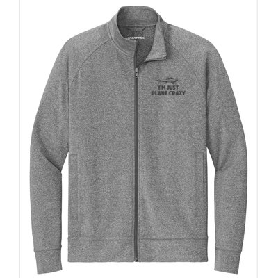 I'm Just Plane Crazy. Funny Airplane Pilots Stretch Full-Zip Cadet Jacket